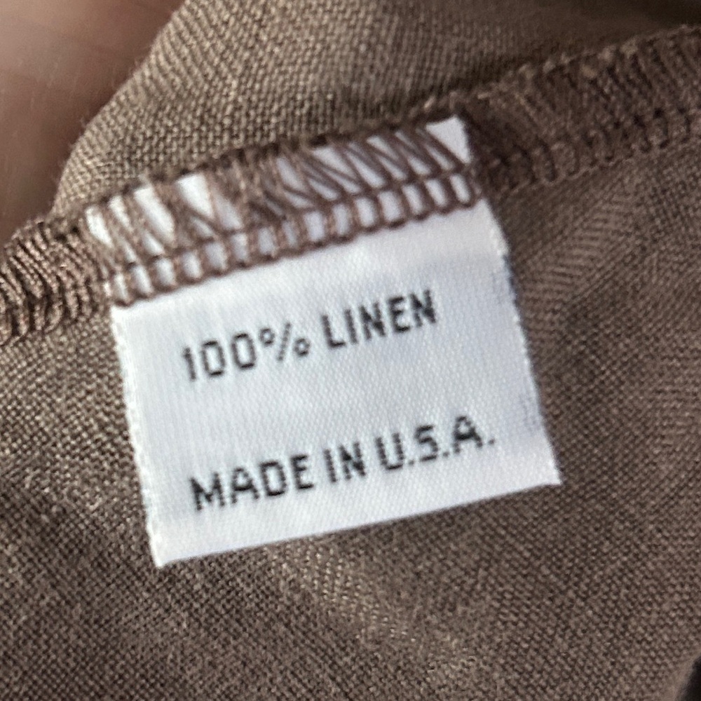 BRYN WALKER Brown 100% Linen Tunic Hoodie Oversized Lagenlook Art Wear Boho | M - Picture 13 of 14